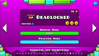 Deadlocked 100 All coins  Geometry Dash 22 [upl. by Saitam]