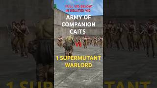 fallout4 AY OF COMPANION CAITS VS 1 SUPERMUTANT WARLORD Arenabattles [upl. by Emirac]