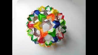 Кусудама мяч цветущая Kusudama ball blossoming [upl. by Carrington]