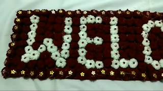 How to make beautiful WELCOME bhandhanwar wool craft [upl. by Rhodie]