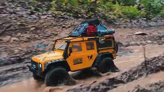 RC Defender Scale 110 Rc mudding extreme car offroad adventure new crawler day 6 [upl. by Irt]