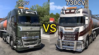 VOLVO FH16 vs SCANIA SMOTORTRANSMISSÃOCHASSISARRANCADA 23TETS2 [upl. by Oir]