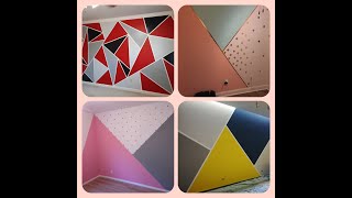 Geomatric Accent Wall Art  Wall Paint Design Ideas  Room Colour  Paint Design  Home Interior [upl. by Carnay]