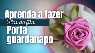 APRENDA A FAZER FLORES DE FITA PARA PORTA GUARDANAPO DIY [upl. by Avek]