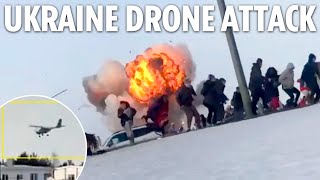 Flames erupt as Ukrainian drone blasts Putin’s weapons factory deep inside Russia [upl. by Feledy1]