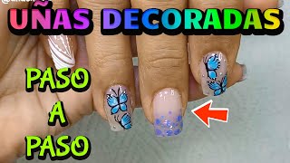 UÑAS SEMIPERMANENTES DECORADAS PASO A PASO [upl. by Alexandria227]