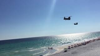 CH47 flyover of Miramar beach  Sept 19 2018 [upl. by Galen]