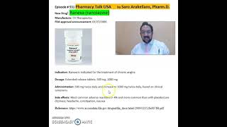 Ranexa ranolazine for treatment of Chronic Angina [upl. by Enovaj741]