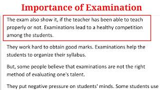 Importance of examination essay in English  Pariksha ke mahatva par English essay [upl. by Salkcin248]