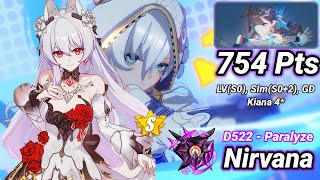 Nirvana D522 Li Sushang Paralyze 754 Pts  LVS0 SImS02 GD Kiana 4  HI3 SEA 77 [upl. by Meave426]