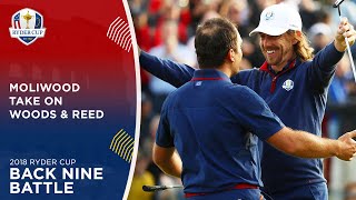 Woods amp Reed vs Fleetwood amp Molinari  Back Nine Battle  2018 Ryder Cup [upl. by Bayard]