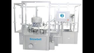 Snowbell  PFS Filling Stoppering with plunger Rod Insertion amp Labelling Machine [upl. by Hanny]