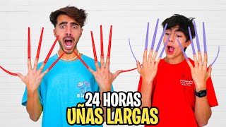 24 HORAS CON UÑAS EXTREMADAMENTE LARGAS [upl. by Hermy369]