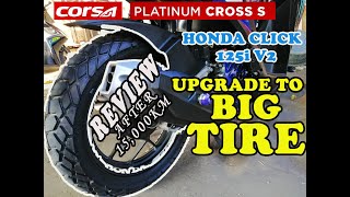 CORSA TIRE REVIEW AFTER 15000KM Honda Click 125i  JHAD MOTOVLOG [upl. by Minoru852]