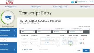 CSU Application Transcript Entry  Course Entry [upl. by Ardnwahsal]