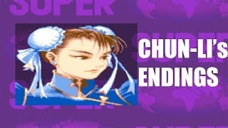 Super Street Fighter II Turbo  ChunLi Endings [upl. by Amii]