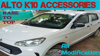 Alto K 10 All Accessories Work Alto 2024 Alto CNG Maruti Alto k 10 After Market Modifications [upl. by Anaeg522]