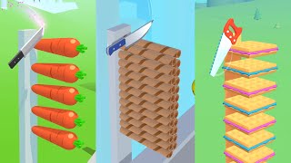 Slice It All vs Almost Cut vs Slice Master Very Satisfying And Relaxing ASMR Slicing Game [upl. by Ydualc817]