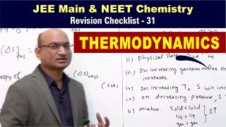 Thermodynamics  Revision Checklist 31 for JEE amp NEET Chemistry [upl. by Euqinna]