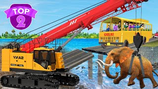 JCB Bridge Elephant Rescue Comedy Videos Collection Hindi Stories Funny Kahani Bedtime Moral Stories [upl. by Atikat61]