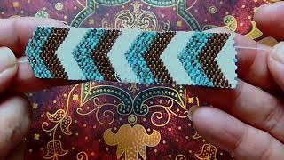 Brick Stitch Chevron Bracelet Beading  Add new thread Part 1 [upl. by Morita748]