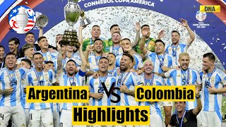 Argentina Vs Colombia Highlights LastMinute Goal Secures Argentinas 16th Copa America Title [upl. by Leticia]