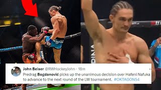 FIGHTERS REACT TO PREDRAG BOGDANOVIC BEATING HAFENI NAFUKA  BOGDANOVIC VS NAFUKA REACTIONS [upl. by Trofmoc]