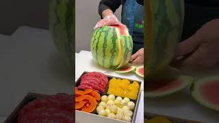 Creative Watermelon 🍉 Make Carving cutting designFruit CuttingEasy Watermelon Carving Art design [upl. by Harhay]