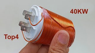 Free Energy 240V Generator Top4 Capacitor Light Bulb copper coil selfrunning machine Transformer [upl. by Binky]