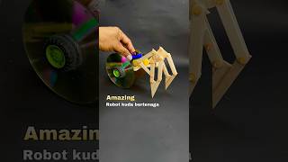 Diy creative dari stik menjadi robot kaki kuda unik bertenaga diy toys unik robot tutorial [upl. by Ainwat362]