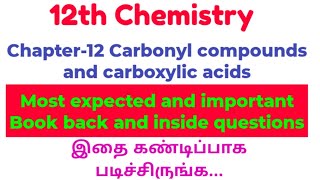 Chapter12Carbonyl compounds and carboxylic acidsImportant questions Class12 [upl. by Anniroc679]