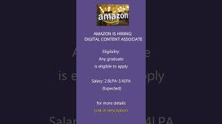 AMAZON IS HIRING DIGITAL CONTENT ASSOCIATE [upl. by Gavrah434]