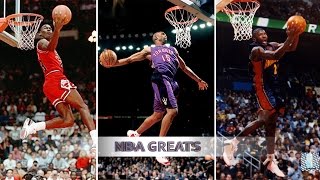 Top 10 NBA Slam Dunk Contest Dunks of ALL TIME  Michael Jordan Vince Carter Dwight Howard [upl. by Sucramaj]