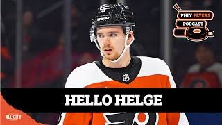 Helge Grans debuts for Flyers picks up 1st NHL assist  PHLY Flyers Podcast [upl. by Ellerred961]