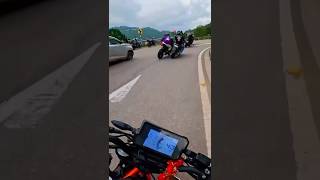 Bike crash🥹Don’t overtake in bend😖Just miss to die🙏 trending youtuber noissyrider nrs [upl. by Enar991]