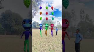 Four danda nadang dancing alien amp cute brother correct head matching vfx video [upl. by Aratihc337]