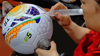 How its made Inside the Mass Production of FootballSoccer Balls [upl. by Ehrman673]