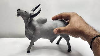 🔥Amazing sculpture Learn How to Make Bull from polymer clayClay modelling animal art clay [upl. by Llyrad]