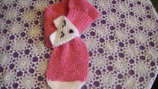 echarpe renard au tricot pour enfant 3 partie [upl. by Dafodil]