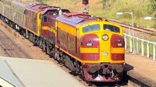 NSWDR 42101 4708 and 42107  Lachlan Valley Railway Golden West Tour Arrives Branxton [upl. by Enirehtahc618]