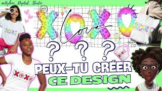 Créez un design quotDoodlequot sur Canva Spécial St ValentinModèle Gratuit pour print on demand [upl. by Ordep313]