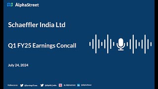 Schaeffler India Ltd Q1 FY202425 Earnings Conference Call [upl. by Schreib]