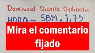 Como calcular HORAs DOMINICALes DIURNAs ORDINARIAs [upl. by Suirauqram104]