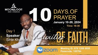 Mooikloof SDA  Ten Days of Prayer Day 1Priorities of Faith  Sihle Khanyilequot [upl. by Dyson]