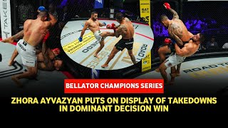 Bellator Champions Series results Zhora Ayvazyan slams Yancy Medeiros hard [upl. by Eyllom]