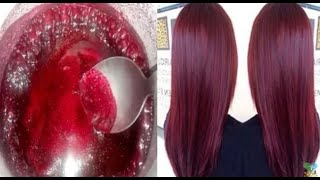 Tiñe tu cabello de rojo borgoña con solo 2 ingredientes y en casa [upl. by Radborne]