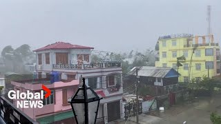 Cyclone Mocha makes landfall in Myanmar flooding port city [upl. by Killarney]