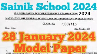 Sainik school class 9 paper 2024  Class 9 Sainik School model paper 2024 [upl. by Susy]