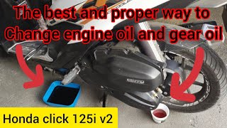 Honda click 125i150i v1v2v3 change engine oil and gear oil easy tutorial 2024 [upl. by Newbold]