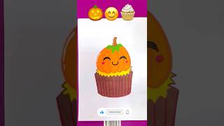 So Satisfying 🎃😊🧁 shorts youtubeshortsart viral emojichallenge drawing pumpkin [upl. by Erdnad]